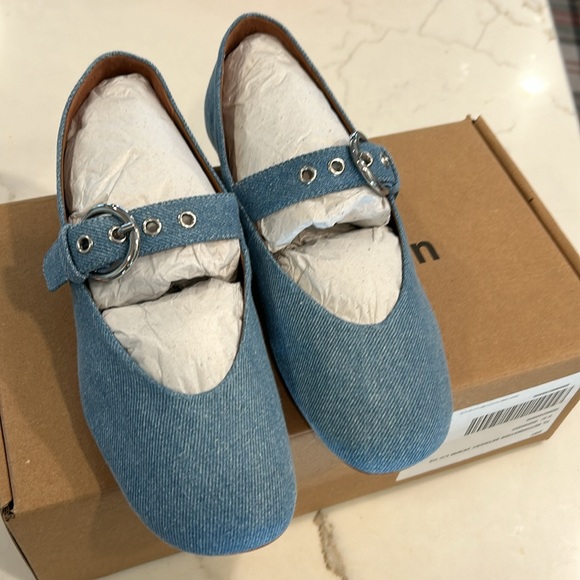 Reformation Bethany Ballet Flat in Denim - New In Box - Picture 3 of 5